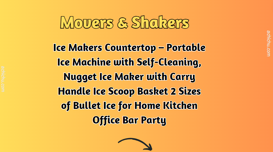 Ice Makers Countertop – Portable Ice Machine with Self-Cleaning, Nugget Ice Maker with Carry Handle Ice Scoop Basket 2 Sizes of Bullet Ice for Home Kitchen Office Bar Party