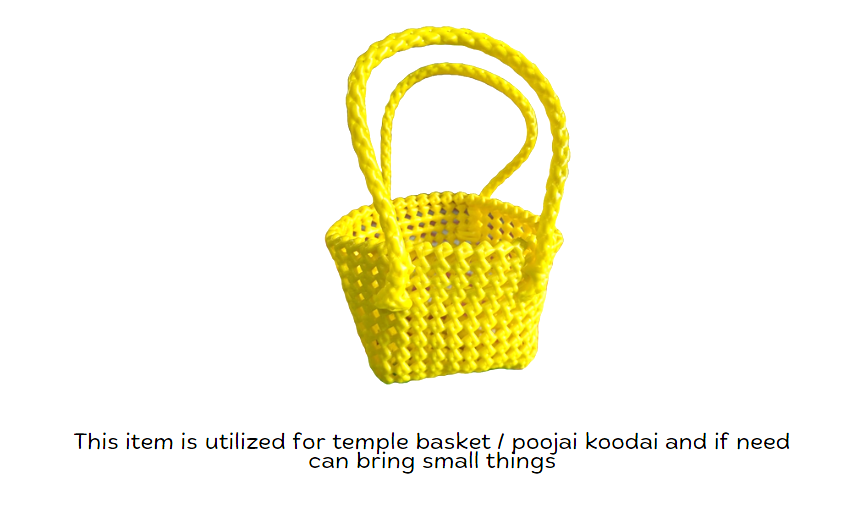 Handmade Wire Koodai Bag / Multipurpose Wire Bag for Shopping, Pooja Essentials, Flowers, Coconuts, Fruits, Vegetables, Milk, Groceries, and Other Household Items