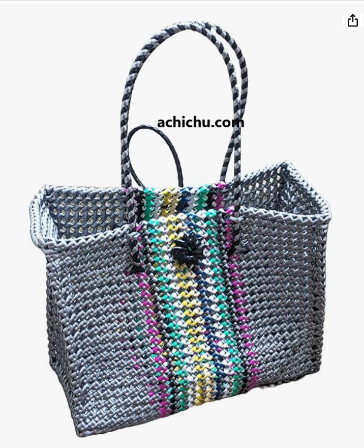 Handmade New Fancy Wire Basket Multipurpose Grocery Koodai (கூடை/टोकरी) / Hand Made Reusable Washable Plastic Wire Grocery Bag Koodai (Sliver Colour)